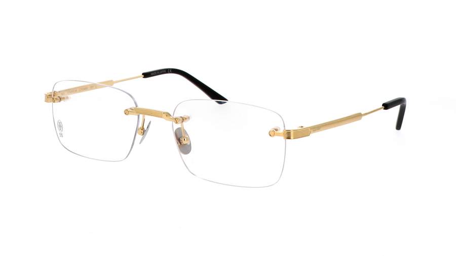 Brille Cartier CT0349O 001 55-18 Gold Breit auf Lager