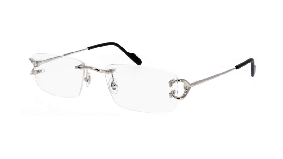 Brille Cartier CT0344O 004 56-19 Silber Breit auf Lager
