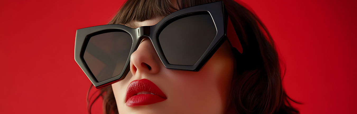 lunettes de soleil hexagonales de marque